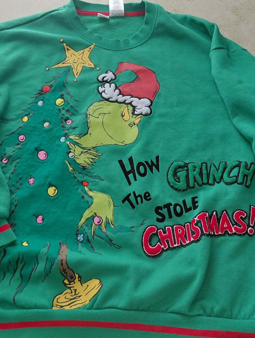 Dr. Seuss The Grinch Green Christmas Sweatshirt for XXL